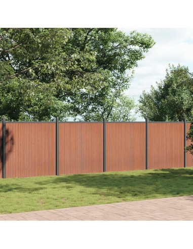 Pannello di Recinzione Marrone 1045x186 cm in WPC