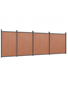 Pannello di Recinzione Marrone 699x186 cm in WPC