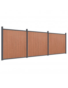Pannello di Recinzione Marrone 526x186 cm in WPC