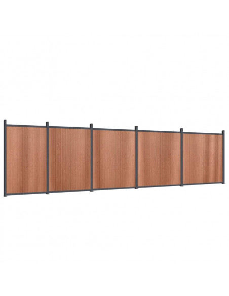 Pannello di Recinzione Marrone 872x186 cm in WPC
