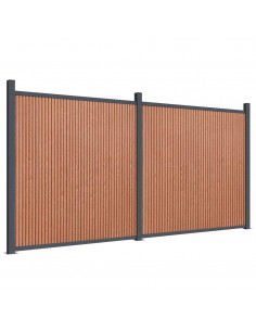 Pannello di Recinzione Marrone 353x186 cm in WPC