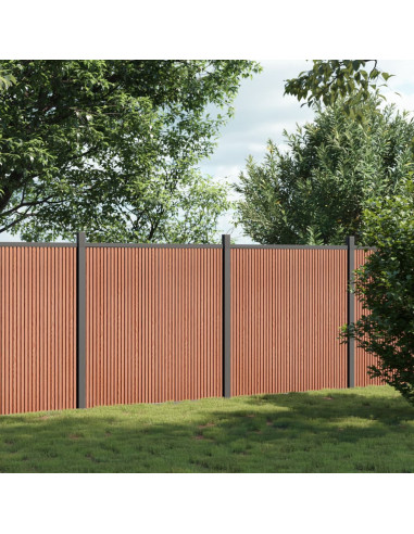 Pannello di Recinzione Marrone 353x186 cm in WPC