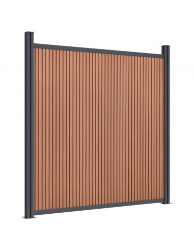 Pannello di Recinzione Marrone 353x186 cm in WPC