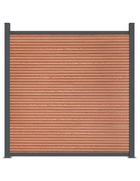 Pannello di Recinzione Marrone 353x186 cm in WPC