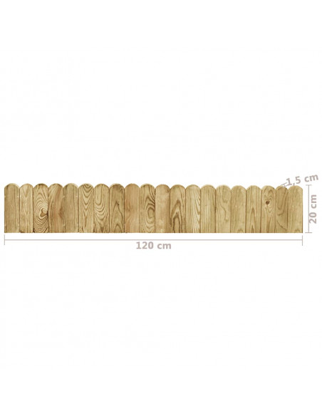Rotolo di Bordura Verde 120 cm in Legno di Pino impregnato