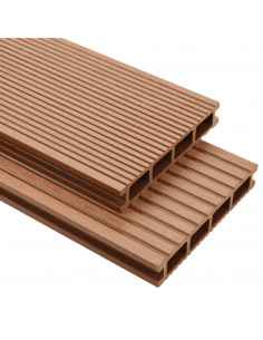 Pavimento per Esterni in WPC con Accessori 40 m² 2,2 m Marrone