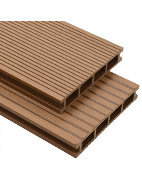 Pavimento per Esterni in WPC Cavo con Accessori 10m² 2,2m Teak