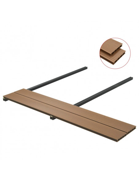 Pavimento per Esterni in WPC Cavo con Accessori 10m² 2,2m Teak