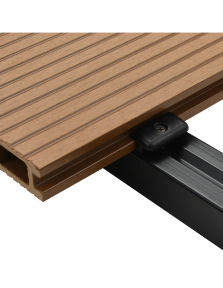 Pavimento per Esterni in WPC Cavo con Accessori 10m² 2,2m Teak