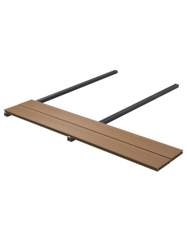 Pavimento per Esterni in WPC Cavo con Accessori 16m² 2,2m Teak