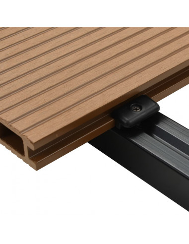 Pavimento per Esterni in WPC Cavo Accessori 20 m² 2,2 m Teak