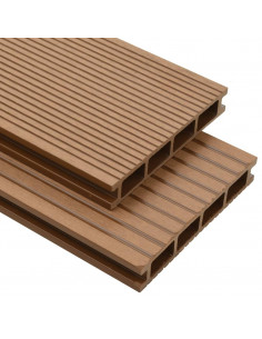 Pavimento per Esterni in WPC Cavo con Accessori 26m² 2,2m Teak