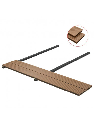 Pavimento per Esterni in WPC Cavo con Accessori 26m² 2,2m Teak