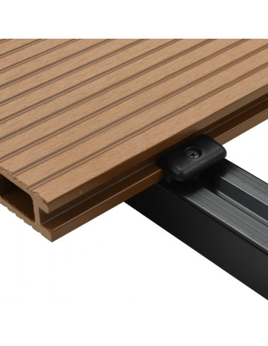 Pavimento per Esterni in WPC Cavo con Accessori 30m² 2,2m Teak