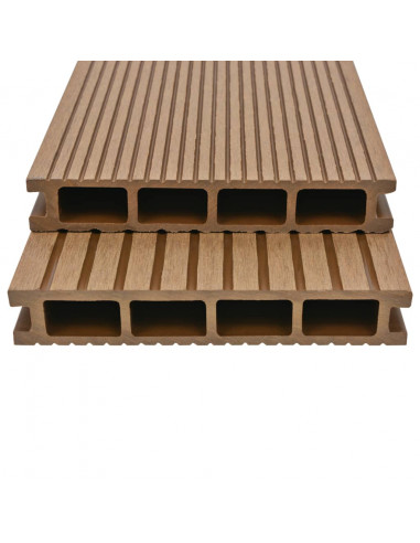 Pavimento per Esterni in WPC Cavo con Accessori 40m² 2,2m Teak