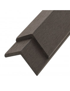 Profili Angolari per Bordi 5 pz in WPC 170 cm Marrone Scuro