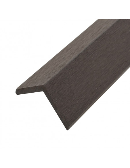 Profili Angolari per Bordi 5 pz in WPC 170 cm Marrone Scuro