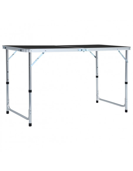 Tavolo da Campeggio Pieghevole in Alluminio Grigio 120x60 cm