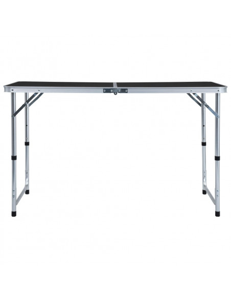Tavolo da Campeggio Pieghevole in Alluminio Grigio 120x60 cm
