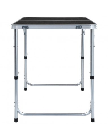 Tavolo da Campeggio Pieghevole in Alluminio Grigio 120x60 cm