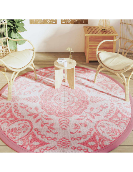Tappeto da Esterni Rosa Ø120 cm in PP