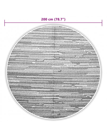 Tappeto da Esterno Grigio Ø200 cm in PP