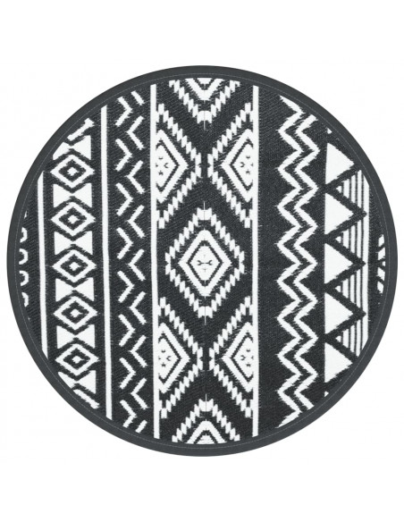 Tappeto da Esterni Nero Ø120 cm in PP