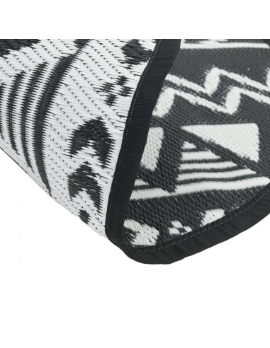 Tappeto da Esterni Nero Ø120 cm in PP