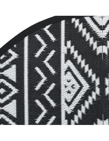 Tappeto da Esterni Nero Ø120 cm in PP