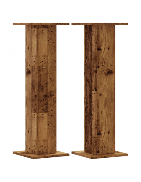 Supporti per Piante 2 pz Legno Vecchio 30x30x95 cm Truciolato