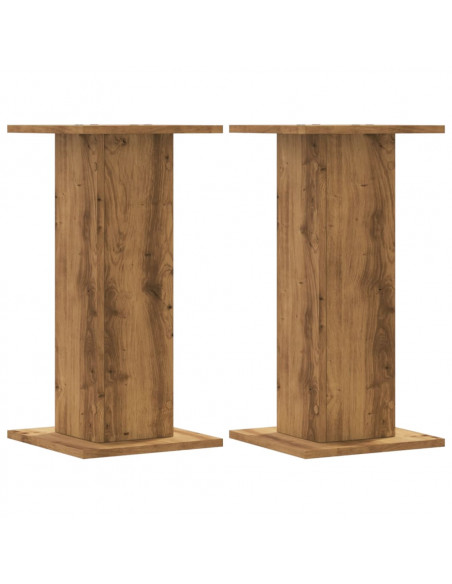 Supporti Piante 2 pz Rovere Artigianale 30x30x60 cm Truciolato