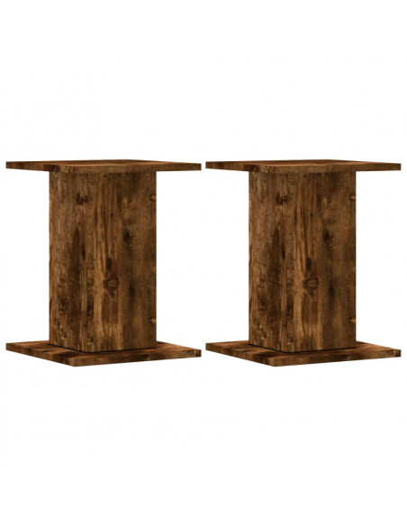 Supporti per Piante 2 pz Rovere Fumo 30x30x40 cm in Truciolato