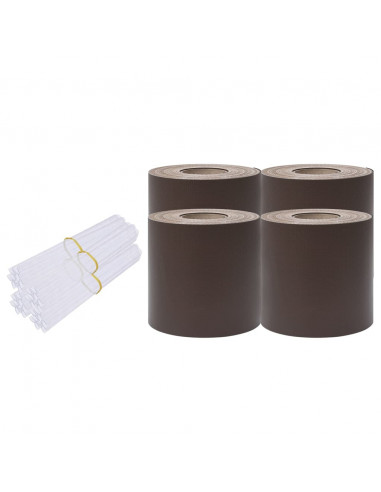 Recinzione Frangivento 4 pz in PVC 35x0,19m Marrone