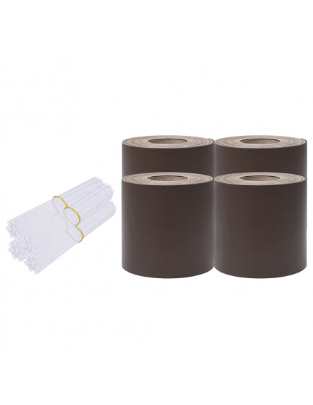 Recinzione Frangivento 4 pz in PVC 35x0,19m Marrone