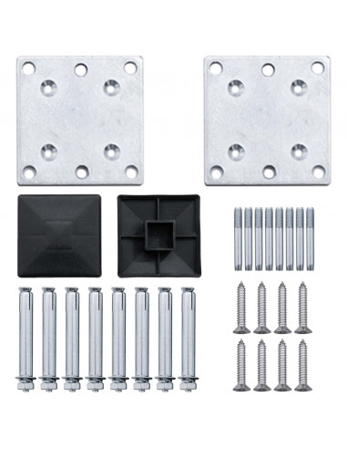 Pannelli Recinzione 2 Quadrati 1 Inclinato 446x186cm Marrone