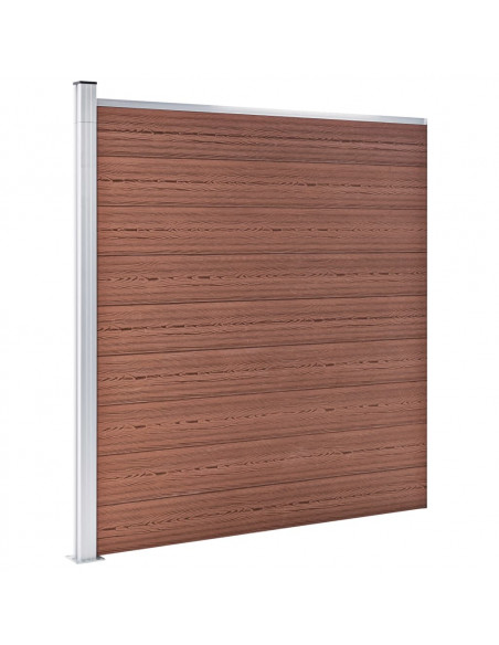 Pannelli Recinzione 3 Quadrati 1 Inclinato 619x186cm Marrone