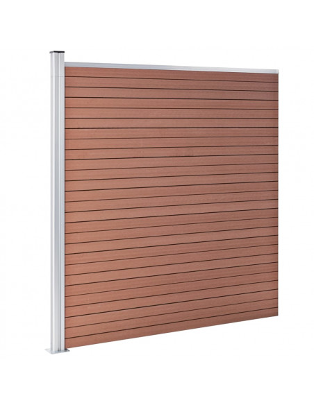 Pannelli Recinzione 3 Quadrati 1 Inclinato 619x186cm Marrone