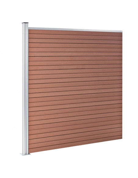 Pannelli Recinzione 7 Quadrati 1 Inclinato 1311x186cm Marrone