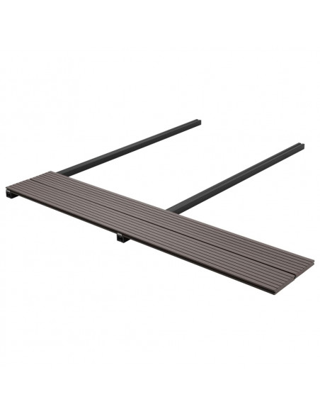 Pavimento Esterni WPC Pieno Accessori 20m² 2,2m Marrone Scuro