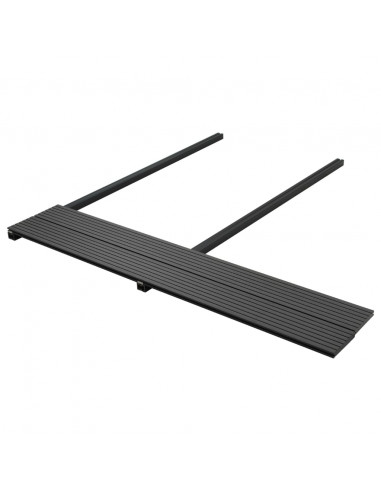 Pavimento per Esterni in WPC Pieno Accessori 16 m² 2,2 m Nero