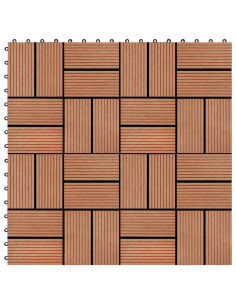 Piastrelle per Decking 22 pz 30x30cm 2mq in WPC Colore Teak 2