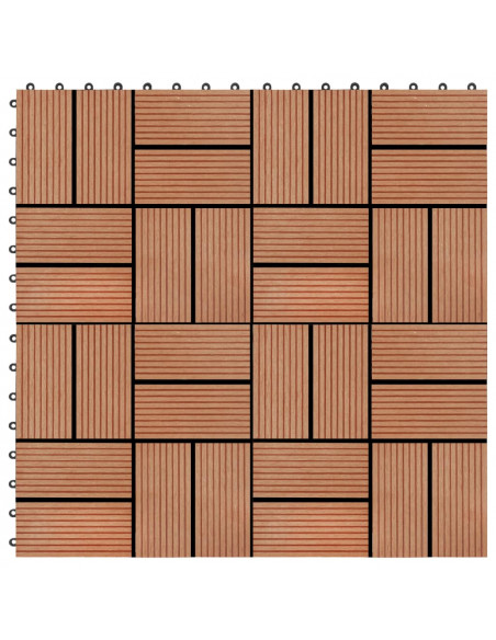 Piastrelle per Decking 22 pz 30x30cm 2mq in WPC Colore Teak