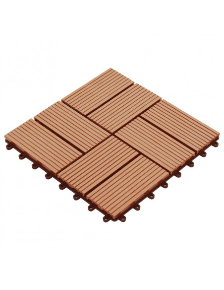 Piastrelle per Decking 22 pz 30x30cm 2mq in WPC Colore Teak