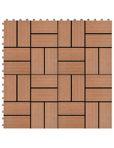 Piastrelle per Decking 22 pz 30x30cm 2mq in WPC Marrone 2