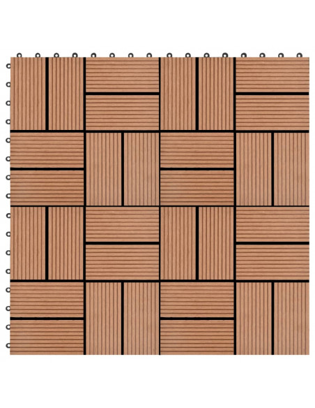Piastrelle per Decking 22 pz 30x30cm 2mq in WPC Marrone
