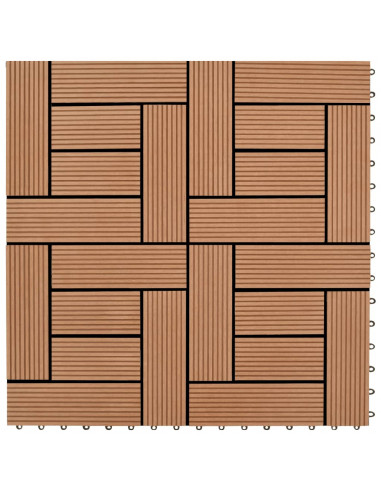 Piastrelle per Decking 22 pz 30x30cm 2mq in WPC Marrone