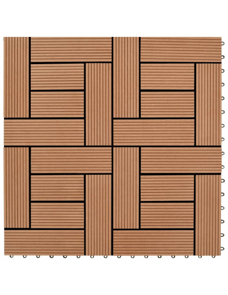 Piastrelle per Decking 22 pz 30x30cm 2mq in WPC Marrone