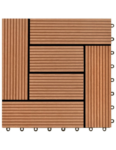 Piastrelle per Decking 22 pz 30x30cm 2mq in WPC Marrone