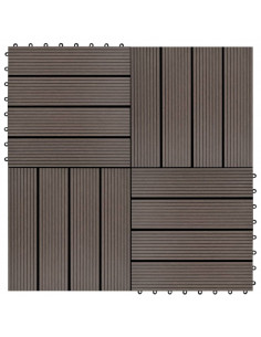 Piastrelle per Decking 22 pz 30x30cm 2mq in WPC Marrone Scuro 2