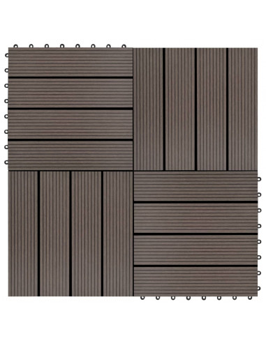Piastrelle per Decking 22 pz 30x30cm 2mq in WPC Marrone Scuro